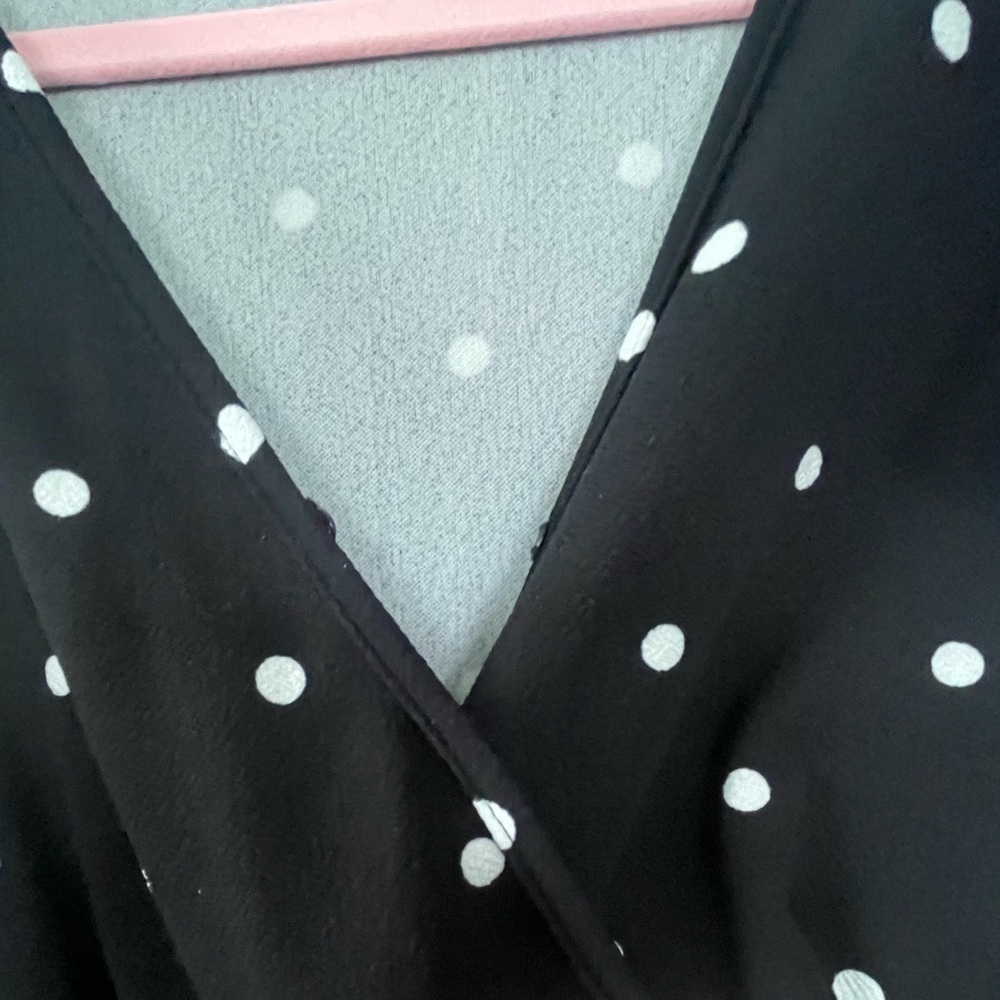 🆕 SHEIN 3X Black Midi Dress with White Dots - Picture 3 of 7